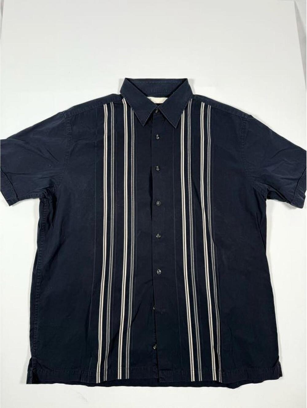 Men's Perry Ellis Black Short Sleeve Button-Up Shirt XL